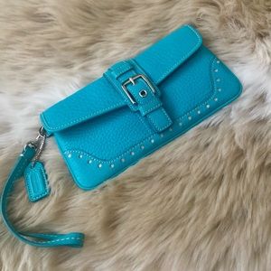 Coach Pebble Leather Wristlet